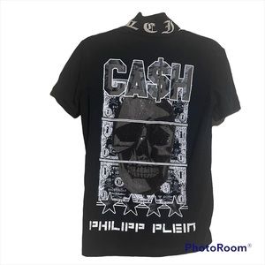 Philipp Plein Rhinestone Polo size large